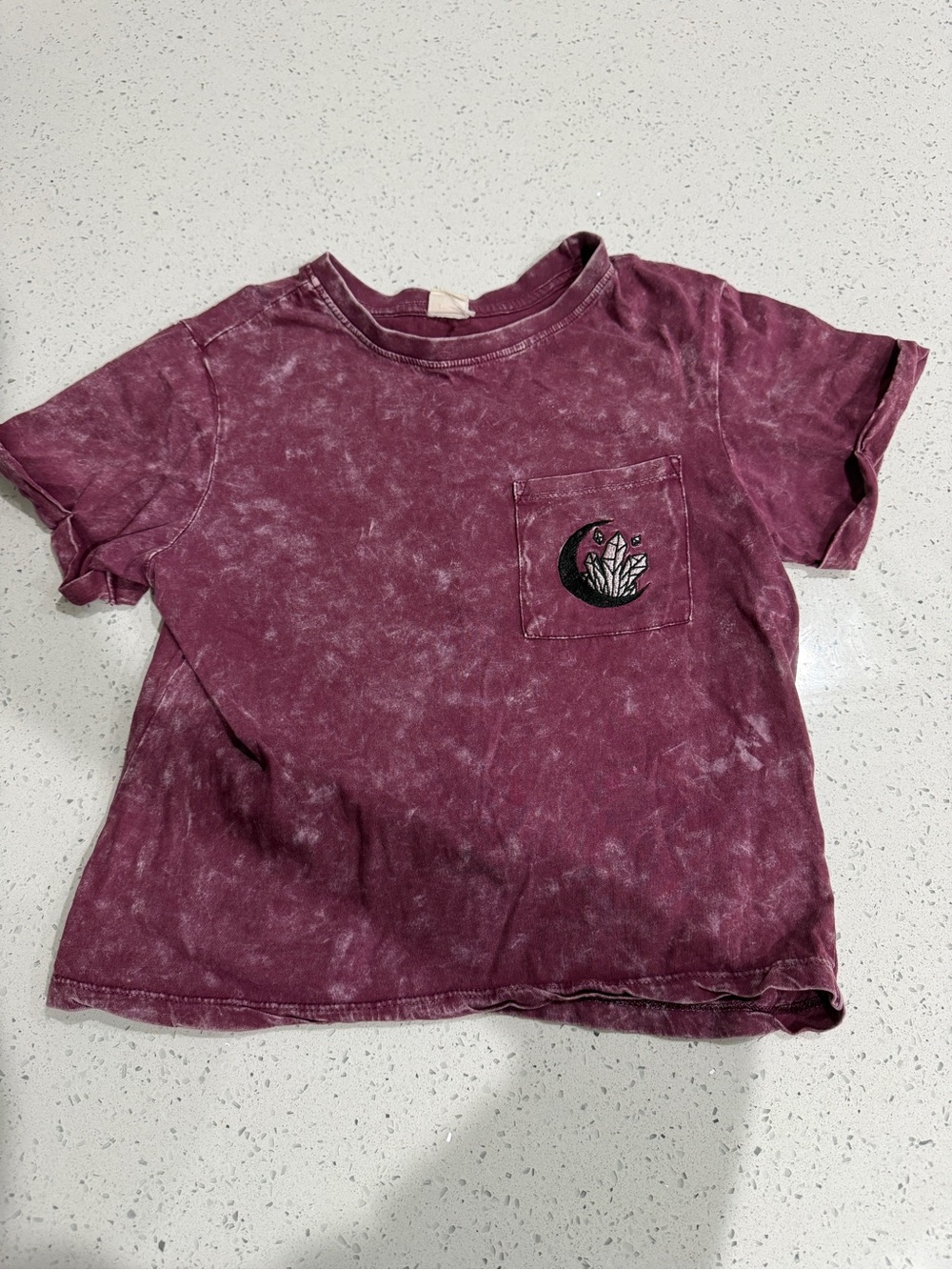 Kids Mineral Wash Pocket Tee - Plum